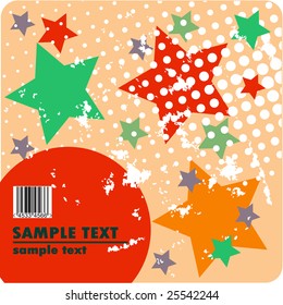 Grungy vector design of stars with barcode