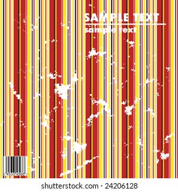 Grungy vector design of stripes with barcode