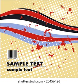 Grungy vector design of stripes with barcode