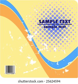 Grungy vector design of stripes with barcode