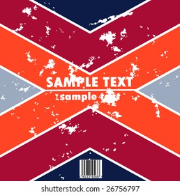 Grungy vector design of stripes with barcode