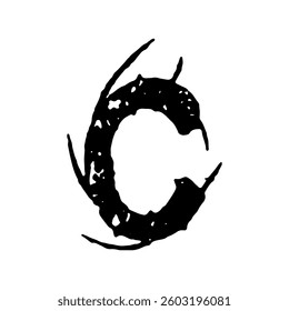 Grungy vector font. Art lettering.