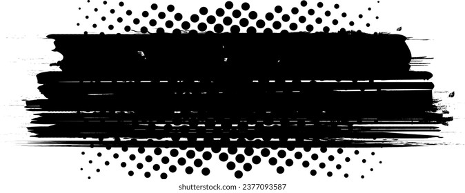 Grungy Vector Paint Brush Stroke Halftone Pattern Transparent Background PNG