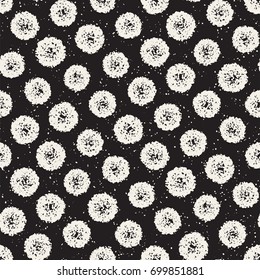 Grungy vector pattern with scattered circle shapes. Seamless texture abstract background print, fabric, textile, card, wrapping paper, wallpaper