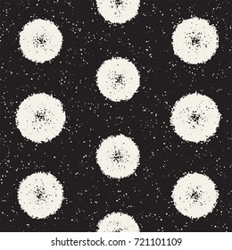 Grungy vector pattern with scattered circle shapes. Seamless texture abstract background print, fabric, textile, wrapping paper, wallpaper