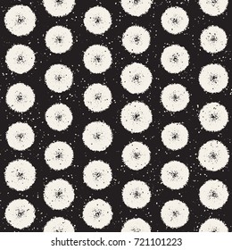 Grungy vector pattern with scattered circle shapes. Seamless texture abstract background print, fabric, textile, wrapping paper, wallpaper