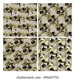 Grungy vector seamless patterns set. Elements for your design. Eps10