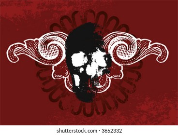 grungy vector skull