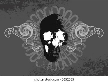 grungy vector skull II