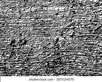 Grungy vector texture of brushed plaster wall. Line pattern of aged concrete surface. Black splatter on white background. Material design template. Textured overlay for vintage graphic.