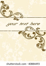 Grungy vintage sepia banner, vertical (vector); a JPG version is also available