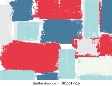 Grungy Wallpaper, Red Blue Gray Wallpaper, Paint Brush, Paint Stroke Vector Illustration Background