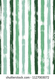 Grungy watercolor brush stripes pattern on white. Cyan and green paintbrush lines vertical texture for backdrop. 