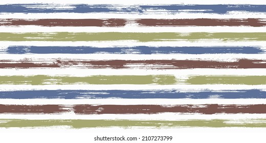 Grungy watercolor brush stripes seamless pattern. Ink paintbrush lines horizontal seamless texture for backdrop. Hand drown paint strokes decoration artwork. For cloth.