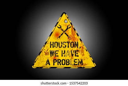 Houston We Have a Problem Rocket Neon Sign