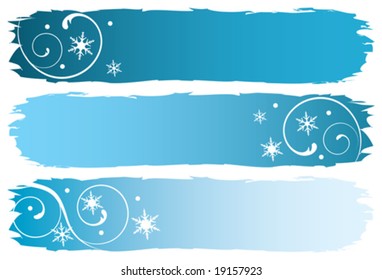grungy winter banners, vector illustration