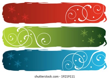 grungy winter banners, vector illustration