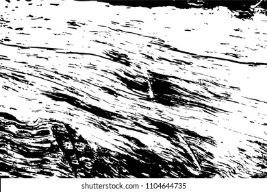 Grungy wooden texture. Rough timber black and white vector texture. Distressed driftwood structure. Obsolete timber structure. Natural lumber grit and scratch. Aged worn vintage overlay. Tree surface