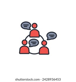 icono de grupo de conversación. vector.Trazo editable.signo de estilo lineal para el uso de diseño web,logo.Ilustración de símbolo.