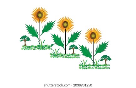  Alfabeto del marco del monograma del girasol en grupo
