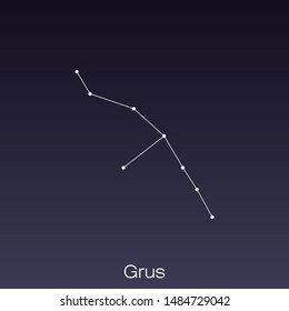 Grus constellation as it can be seen by the naked eye.