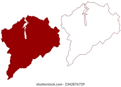 Gruyere District (Switzerland, Swiss Confederation, Canton of Fribourg or Freiburg) map vector illustration, scribble sketch Greyerzbezirk or District de la Gruviére map