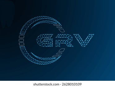 GRV low poly letter logo vector design. GRV lower poly logo design. Low poly logo.