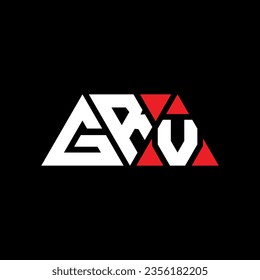GRV triangle letter logo design with triangle shape. GRV triangle logo design monogram. GRV triangle vector logo template with red color. GRV triangular logo Simple, Elegant, and Luxurious design.