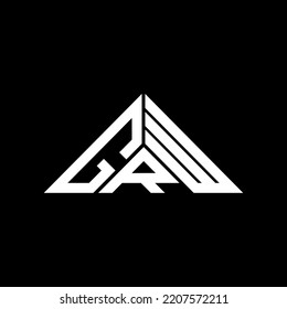 Diseño creativo del logotipo de la letra GRW con gráfico vectorial, logotipo GRW simple y moderno en forma triangular.