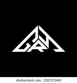 GRY letter logo creative design with vector graphic, GRY simple and modern logo in triangle shape.