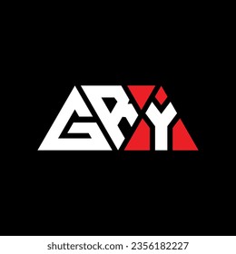 GRY triangle letter logo design with triangle shape. GRY triangle logo design monogram. GRY triangle vector logo template with red color. GRY triangular logo Simple, Elegant, and Luxurious design.