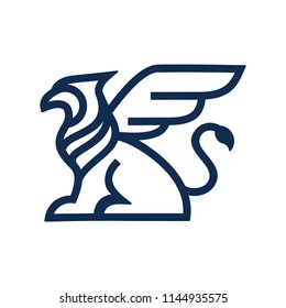 Gryphon Line art Logo Design Inspiration Vector