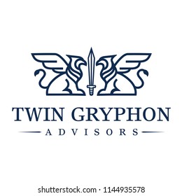 Gryphon Line art Logo Design Inspiration Vector