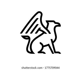 Gryphon Line art Logo Design Inspiration Vector