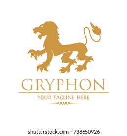 Gryphon Lion Logo Used for hotel, restaurant, boutique, jewellery invitation, business card etc.