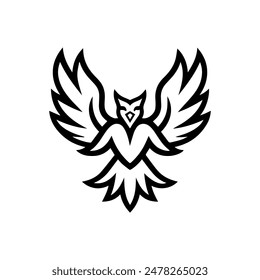 Gryphon logo or modern line icon. Vector line art and icon design with bold outline. Black and white Pixel Perfect minimalistic symbol isolate white background. Creative logotype