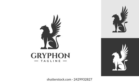 gryphon logo vector illustration, griffin logo template