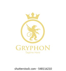 Gryphon medieval logo design. Royal logo design