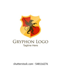 Gryphon medieval logo design. Royal logo design