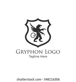 Gryphon medieval logo design. Royal logo design