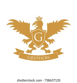 Gryphon Shield Royal Logo Vector Logo Template