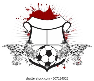 gryphon soccer coat of arms crest in vector format 