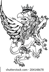 gryphon tattoo isolated in vector format very easy to edit
