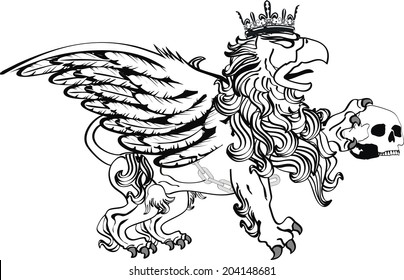 gryphon tattoo isolated in vector format very easy to edit
