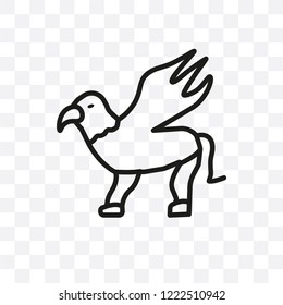 Gryphon vector linear icon isolated on transparent background, Gryphon transparency concept can be used for web and mobile