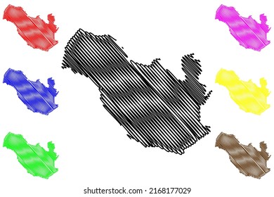 Grytoya island (Kingdom of Norway) map vector illustration, scribble sketch Rivttek map