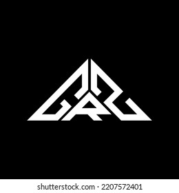 Diseño creativo del logotipo de la letra GRZ con gráfico vectorial, logotipo GRZ simple y moderno en forma de triángulo.