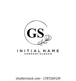 GS Beauty vector initial logo, handwriting logo of initial signature, wedding, fashion, jewerly, boutique, floral and botanical with creative template for any company or business.