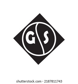  Concepto del logotipo de la letra de círculo creativa de GS. Diseño de letras GS.
