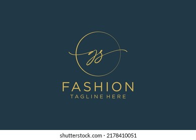 GS Feminine logo beauty monogram and elegant logo design, handwriting logo of initial signature, wedding, fashion, floral and botanical with creative template.